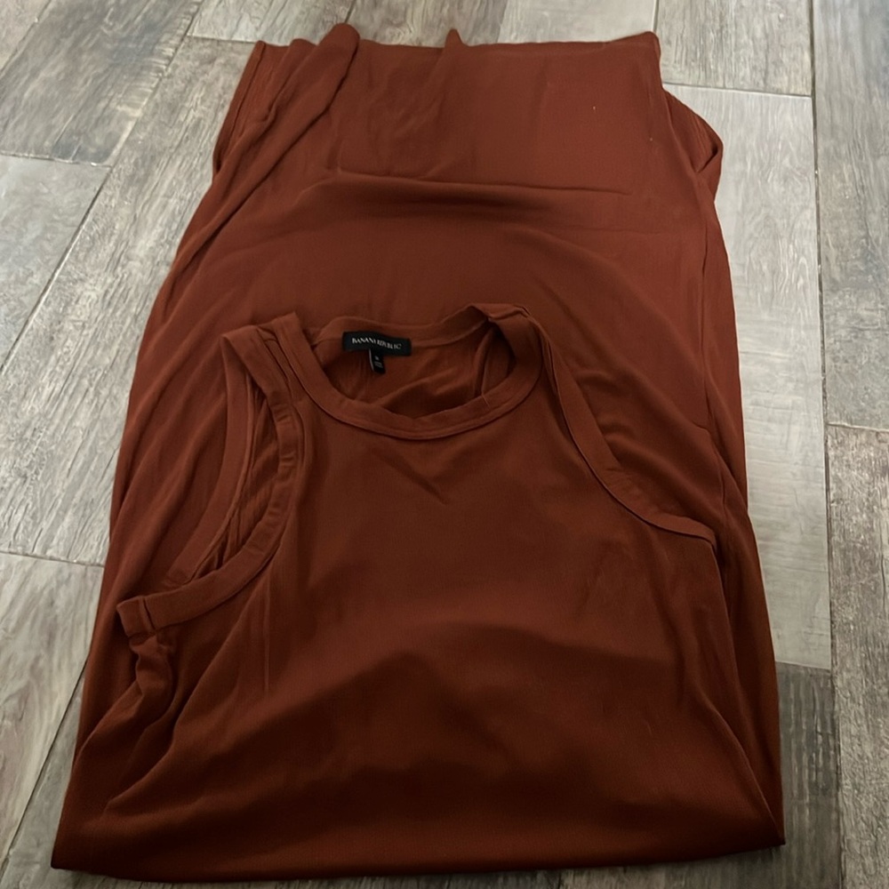 Banana Republic Sleeveless Maxi Dress in Rust